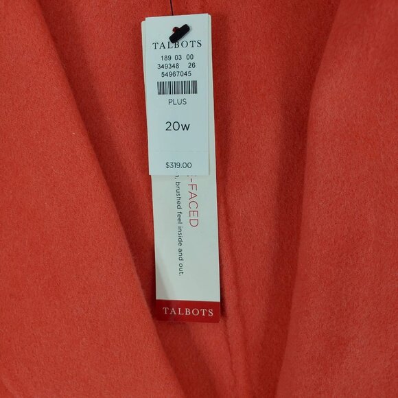 New Talbots Beautiful & Soft Pink Wool Double Faced Flannel Coat 20W 2X Jacket - Picture 3 of 8